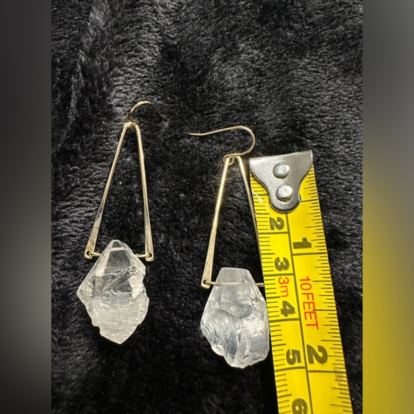Herkimer Natural Rock Crystal Drop Earrings  - N w/o T - Picture 6 of 7